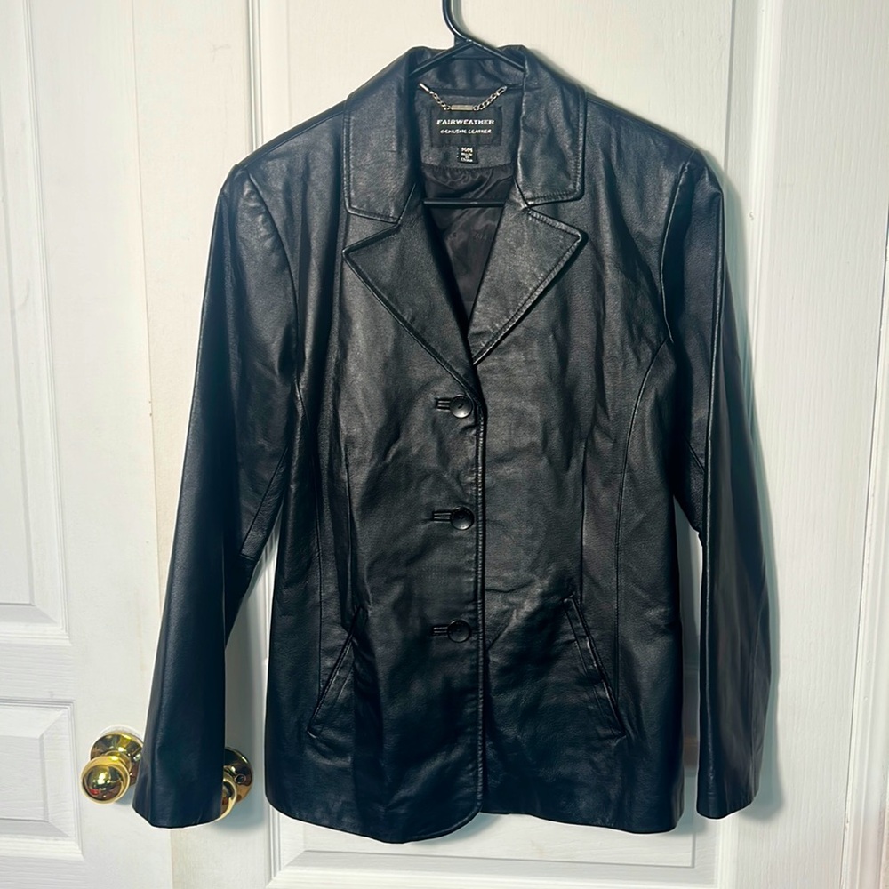 FAIRWEATHER GENUIN SMOOTH LEATHE JACKET WOMEN SIZE MEDIUM BLACK